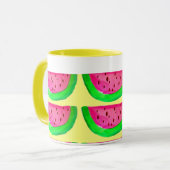 Juicy pink watermelon Fruchtmuster auf Zitrone Tasse (Vorderseite Links)