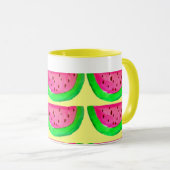 Juicy pink watermelon Fruchtmuster auf Zitrone Tasse (VorderseiteRechts)