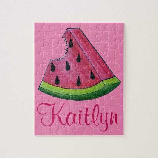 Juicy Pink Watermelon Fruit Melon Slice Child's Puzzle (Vertikal)