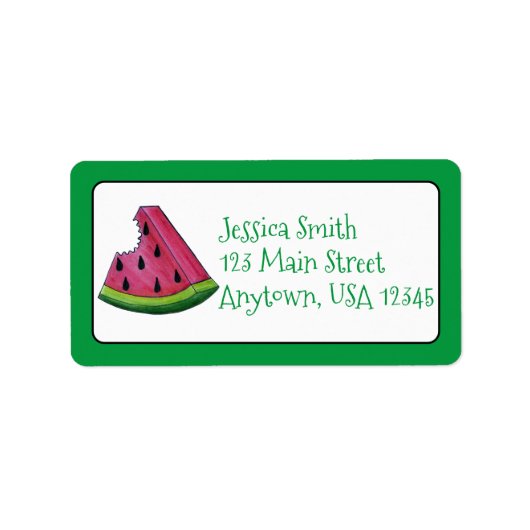 Juicy Pink Watermelon Fruity Slice Adresse Adressaufkleber (Vorne)