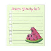Juicy Pink Watermelon Personalisiertes Lebensmitte Notizblock (Vorderseite)