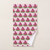 Juicy Pink Watermelon Wedge Slice Green Rind Fruch Badhandtuch Set (Handtuch)