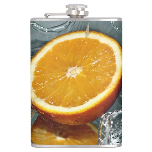 Juicy-positive Orange für Vitamin-Stimmung Flachmann (Vorderseite)