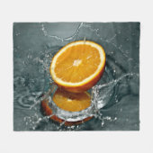 Juicy-positive Orange für Vitamin-Stimmung Fleecedecke (Vorderseite (Horizontal))