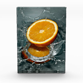 Juicy-positive Orange für Vitamin-Stimmung Fotoblock