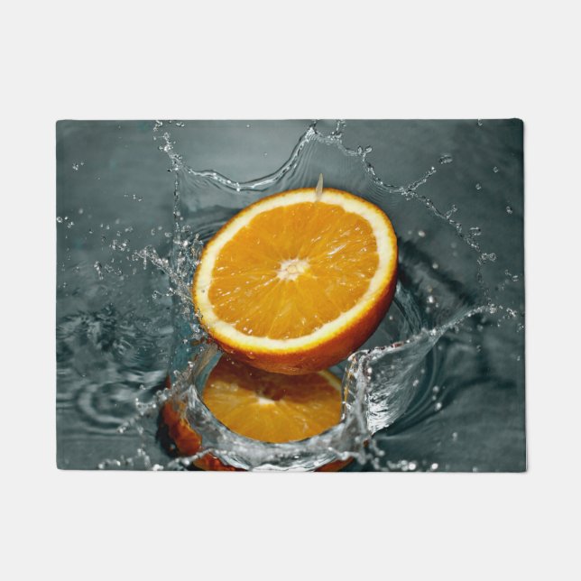 Juicy-positive Orange für Vitamin-Stimmung Fußmatte (Vorderseite)