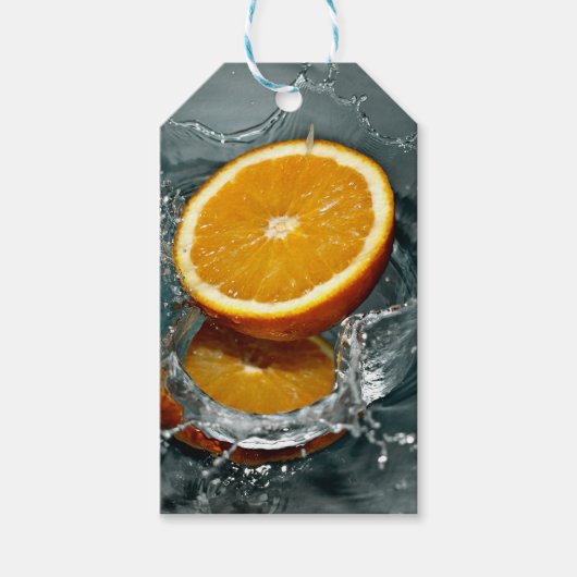 Juicy-positive Orange für Vitamin-Stimmung Geschenkanhänger (Vorderseite)