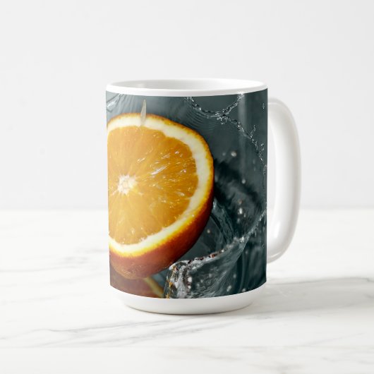 Juicy-positive Orange für Vitamin-Stimmung Kaffeetasse (VorderseiteRechts)