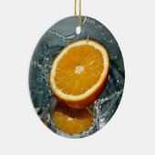 Juicy-positive Orange für Vitamin-Stimmung Keramik Ornament (Rechts)