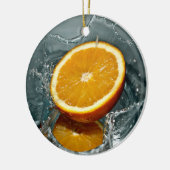 Juicy-positive Orange für Vitamin-Stimmung Keramik Ornament (Links)