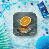 Juicy-positive Orange für Vitamin-Stimmung Pappteller (Party)