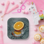 Juicy-positive Orange für Vitamin-Stimmung Pappteller (Party)