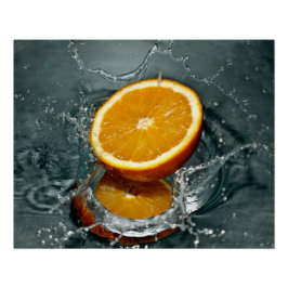 Juicy-positive Orange für Vitamin-Stimmung Poster