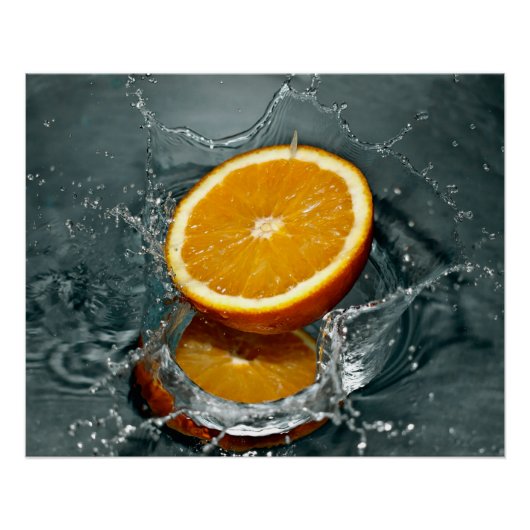 Juicy-positive Orange für Vitamin-Stimmung Poster (Vorderseite)