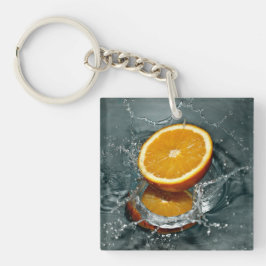 Juicy-positive Orange für Vitamin-Stimmung Schlüsselanhänger