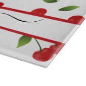 Juicy Red Cherry Pattern | Personalisiert Schneidebrett (Ecke)