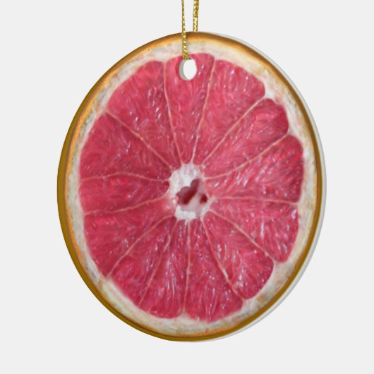 Juicy Red Grapefruit Keramik Ornament (Links)