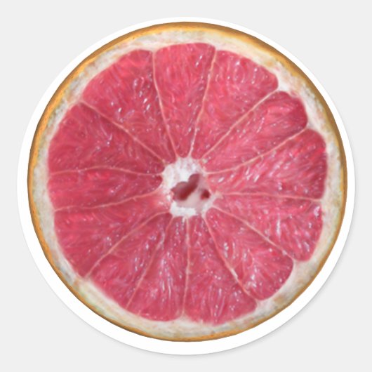 Juicy Red Grapefruit Runder Aufkleber (Vorderseite)
