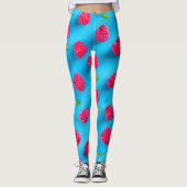 JUICY RED LYCHEE ÜBER BLAUE HINTERGRUND LEGGINGS (Vorderseite)
