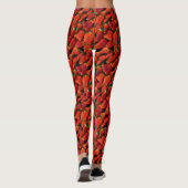 Juicy Red Ripe Erdbeeren, Personalisierter Name Leggings (Rückseite)