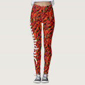 Juicy Red Ripe Erdbeeren, Personalisierter Name Leggings (Vorderseite)