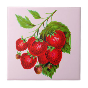 Juicy Red Strawberries Fliese