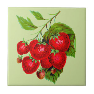 Juicy Red Strawberries Fliese