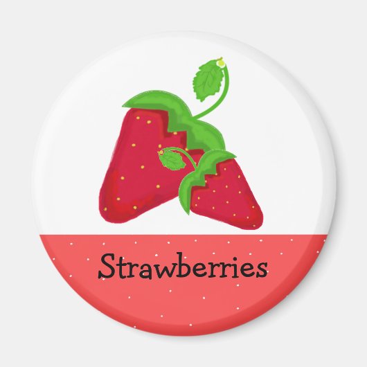 Juicy Red Strawberries Magnet (Vorne)