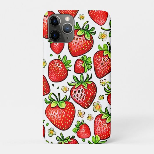 Juicy Red Strawberries Muster Case-Mate iPhone Hülle (Rückseite)