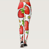 Juicy Red Strawberries Muster Leggings (Rückseite)