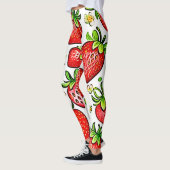 Juicy Red Strawberries Muster Leggings (Links)
