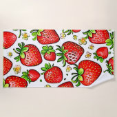 Juicy Red Strawberries Muster Strandtuch (Vorderseite)