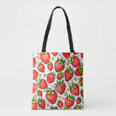Juicy Red Strawberries Muster Tasche (Vorderseite)