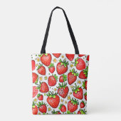 Juicy Red Strawberries Muster Tasche (Rückseite)