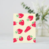Juicy Red Strawberries Postcard (Beige) Postkarte (Stehend Vorderseite)