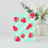 Juicy Red Strawberries Postcard (Mint) Postkarte (Stehend Vorderseite)