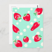 Juicy Red Strawberries Postcard (Mint) Postkarte (Vorne/Hinten)