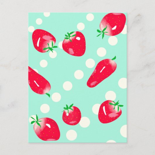 Juicy Red Strawberries Postcard (Mint) Postkarte (Vorderseite)