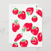 Juicy Red Strawberries Postcard (weiß) Postkarte (Vorne/Hinten)