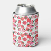 Juicy Red Strawberries Wasserfarben Muster Dosenkühler (Kanne Vorderseite)