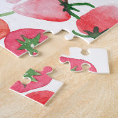 Juicy Red Strawberries Wasserfarben Muster Puzzle (Seite)
