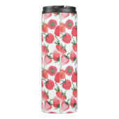 Juicy Red Strawberries Wasserfarben Muster Thermosbecher (Rückseite)