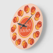 Juicy Ripe Summer Peach Georgia Paches Küche Große Wanduhr (Winkel)