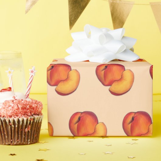 Juicy Ripe Summer Peach Georgia Pfirsiche Obst Geschenkpapier (Geburtstagsparty)