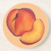 Juicy Ripe Summer Peach Pfirsiche Stone Frucht Getränkeuntersetzer (Vorne)