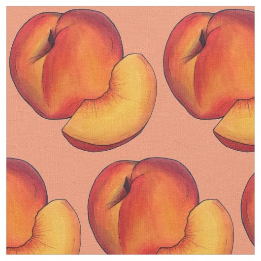 Juicy Ripe Summer Peach Pfirsiche Stone Frucht Stoff (Nahaufnahme)