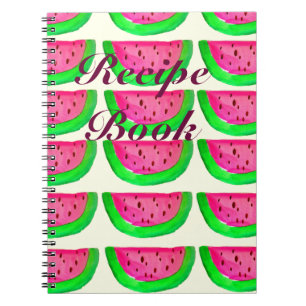 Juicy rosa Wassermelone Fruchtrezeptbuch Notizblock