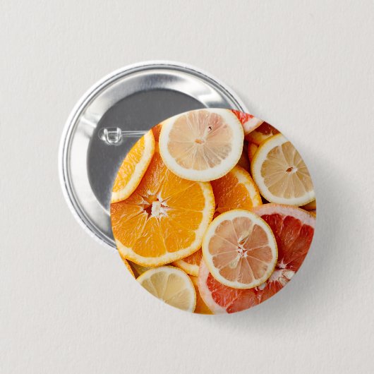 Juicy Sliced Citrus Fruits Button (Vorne & Hinten)