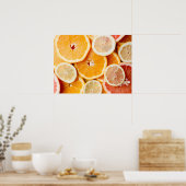 Juicy Sliced Citrus Fruits Poster (Küche)