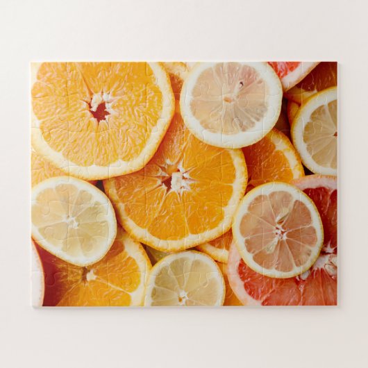 Juicy Sliced Orange Citrus Frucht Puzzle (Horizontal)